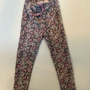 Zara Purple and Cream Floral Leggings